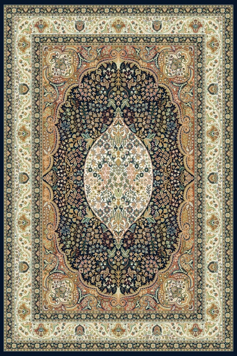 Viskoosimatto: Royal Palace sininen medaljonki. Matto-Kortesniemi Oy.